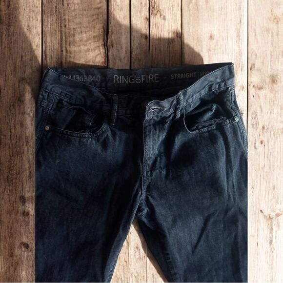 Ring of Fire Jeans l Black Hyperion l Button Zip l 5 pocket Design l 31x30 l EUC - Picture 6 of 9